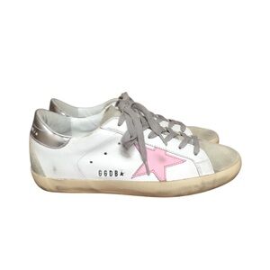 Golden Goose Superstar Sneakers White Ice Silver Pink Star Women’s EU 38 US 8
